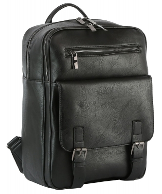 Fashion Faux Buckle Flap Backpack GLM-0117 BLACK